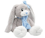 50cm Grey Rabbit Plush Toy With Bow And Scarf Blue 2