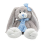 50cm Grey Rabbit Plush Toy With Bow And Scarf Blue