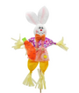 Straw Easter Bunny On Stick Pink And Purple 50 Cm