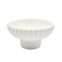 Ribbed Compote On Foot Pot Ceramic White 135 X 7cm