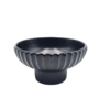 Ribbed Compote On Foot Pot Ceramic Black 135 X 7cm