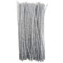 Chenille Stems Metallic Silver 100 Pieces