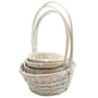 4 Piece Round White Washed Baskets