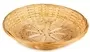 Round 25cm Handmade Bamboo Shallow Fruit Snack Food Gift Basket Natural Colour B75
