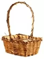 Xin12a Medium Handmade Rectangular Bamboovinewillow Deep Flower Fruit Snack Posy Gift Basket Natural With Handle