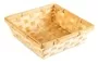 Square 20cm Handmade Bamboo Flat Fruit Snack Food Gift Basket Natural Coloured