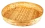 Round 40cm Handmade Bamboo Flat Fruit Snack Food Gift Basket Tray Natural Coloured