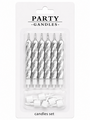 Silver Spiral Birthday Candle Set 6 Piece