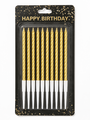 10 Gold Birthday Candles With Holders 135cm