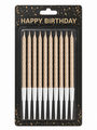 10 Champagne Metallic Birthday Candles With Holders Approx 135cm