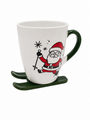 300ml Santa Ski Mug Festive Christmas Ceramic Mug