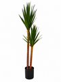 Artificial Double Trunk Yucca Tree 120cm Realistic Indoor Decorative Plant In Black Pot