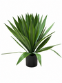 Artificial Agave Plant In Black Pot Realistic Green Faux Succulent Plant 52cm