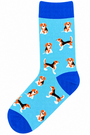 Blue Beagle Dog Print Novelty Socks One Size Fits Most