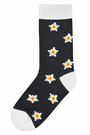 Black White Daisy Novelty Socks One Size Fits Most
