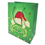 Grinch Christmas Gift Bag With Santa Hat Green 23 18 10 Cm