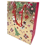 Gold Christmas Gift Bag With Festive Characters 23 18 10 Cm