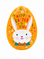 Happy Easter Bunny Egg Shaped Tin 15 X 11 X 45 Cm