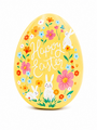 Happy Easter Yellow Egg Shaped Tin 15 X 11 X 45 Cm