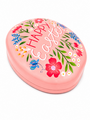 Happy Easter Pink Egg Shaped Tin 15 X 11 X 45 Cm Side