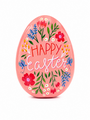 Happy Easter Pink Egg Shaped Tin 15 X 11 X 45 Cm
