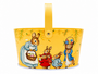 Easter Bunny Family Metal Basket Yellow Vintage Rabbit Design16 X 105 X 85cm