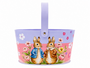 Easter Rabbit Metal Basket Lavender Pink Floral Design