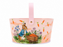 Easter Rabbit Carrot Metal Basket Pink Floral Design