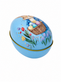 Easter Bunny Egg Shaped Tin 11 X 7 Cm Side