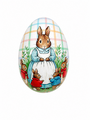 Peter Rabbit Style Egg Shaped Tin 11 X 7 Cm