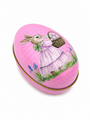 Pink Easter Bunny Egg Tin Decorative Easter Storage Side