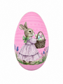 Pink Easter Bunny Egg Tin Decorative Easter Storage