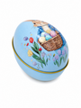 Blue Easter Bunny Egg Shaped Tin12 X 75 X 9 Cm Side