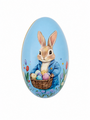 Blue Easter Bunny Egg Shaped Tin12 X 75 X 9 Cm