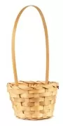 Posy 15cm Round Bamboo Fruit Snack Flower Basket Natural With Handle