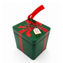 Classic Green Christmas Gift Box Hanging Tin Ornament 65 65 5 Cm