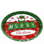 30 X 3 Cm Christmas Tin Serving Tray Decorative Round Metal Tray Farmhouse Holiday Serving Tray Side Veiw