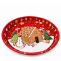 30 Cm Christmas Tin Tray Decorative Round Metal Serving Tray Side Veiw
