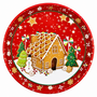 30 Cm Christmas Tin Tray Decorative Round Metal Serving Tray