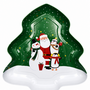 Green Christmas Tree Serving Tray Santa Snowman Penguin Design 245 X 255 Cm