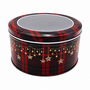 Christmas Tartan Metal Tin With Transparent Window 135 X 7 Cm Side