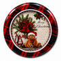 Christmas Tartan Metal Tin With Transparent Window 135 X 7 Cm Top