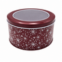 Burgundy Christmas Tin With Transparent Window 135 X 7 Cm