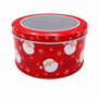 Red Santa Christmas Tin With Transparent Window 135 X 7 Cm