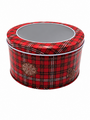 Christmas Tartan Tin With Transparent Window135 X 7 Cm Side