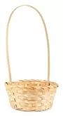 Posy 20cm Round Bamboo Fruit Snack Flower Basket Natural With Handle