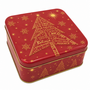 17 X 65 Cm Christmas Tin Red Gold Christmas Tree Design Side