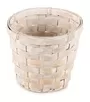 Round 13cm Handmade Bamboo Desk Storage Flower Basket White
