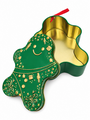 Green Gingerbread Man Christmas Gift Tin With Hanging Ribbon 13 X 95 X 45 Cm Side