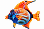 Colourful Orange Tropical Plush Fish 25 X 25 X 8 Cm